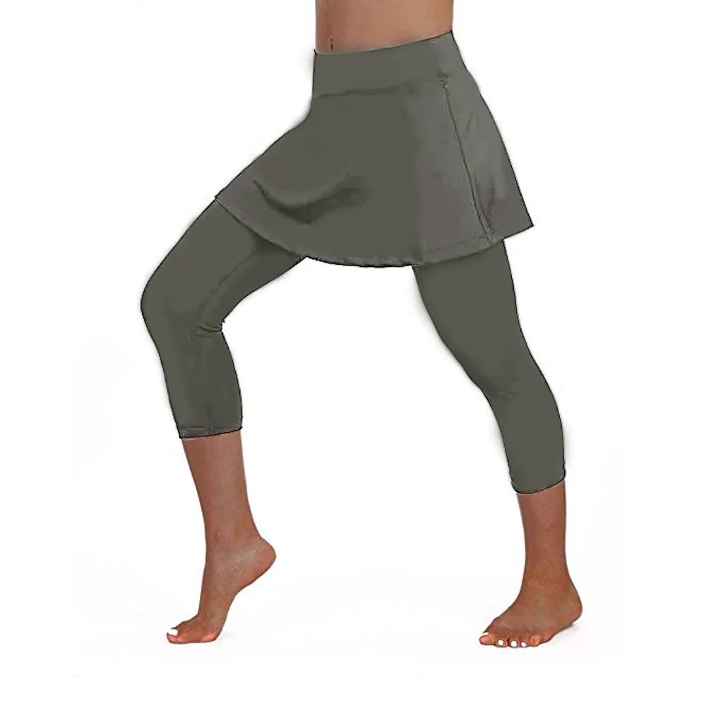 Pantalones Cargo Para Mujer, женская повседневная юбка, леггинсы, брюки для тенниса, спорта, фитнеса, укороченные брюки-кюлоты Z4