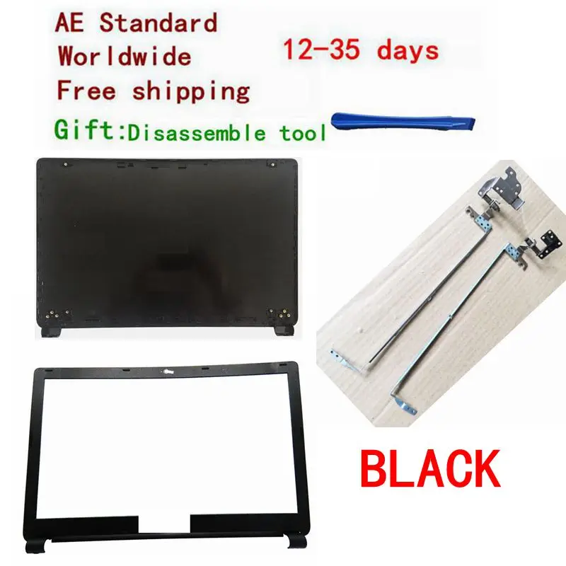 ЖК-дисплей верхняя крышка чехол для acer Aspire E1-510 E1-530 E1-532 E1-570 E1-572 E1-532 E1-572G черный/ЖК-дисплей ободок крышки/ЖК-дисплей петли - Цвет: A B and hinges