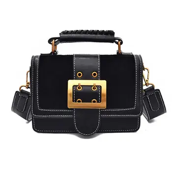 

Vintage Faux Leather Wide Shoulder Strap Women's Handbag Crossbody Messenger Bag