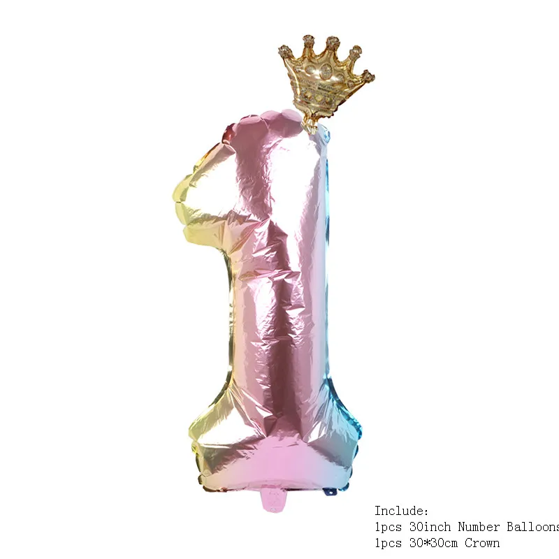 32 дюйма розовые, золотые, серебряные фольгированные шары с цифрами Корона Микки воздушный шар "Минни" фигурка От 1 до 5 лет детей день рождения Декор