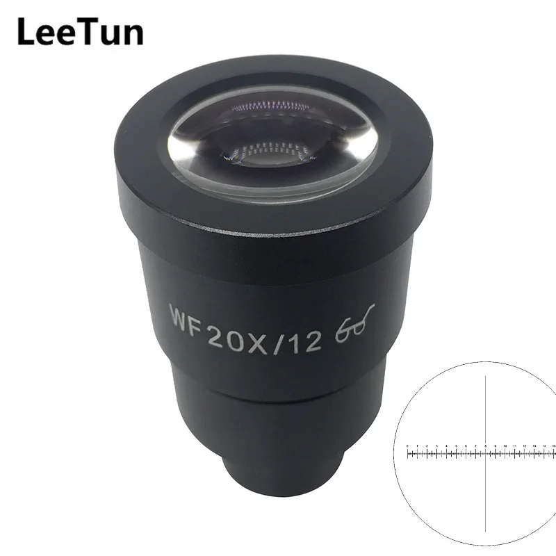 

WF20X High Eye-point Eyepiece for Stereo Microscope Wide Field View 12mm Mounting Diameter 30.5 mm with Reticule Scale WF20X/12