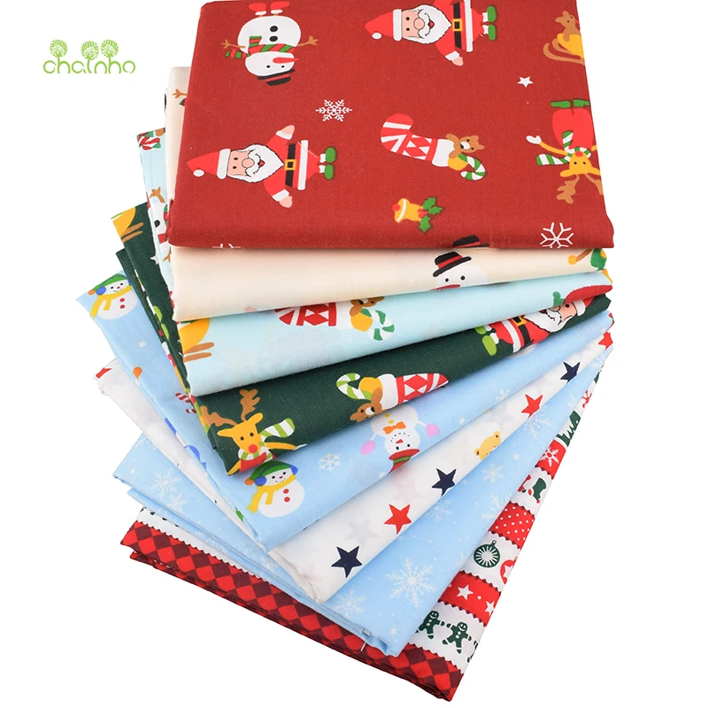 

Chainho,Merry Christmas Series,Printed Twill Cotton Fabric,For DIY Quilting & Sewing Of Baby&Children's Sheet,Pillow,Material,