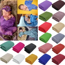 IEFiEL, 18 цветов, реквизит для фотосъемки новорожденных детей, эластичная вязаная пеленка для фотосъемки, хлопковая пеньковая пеленка для пеленания с цветами