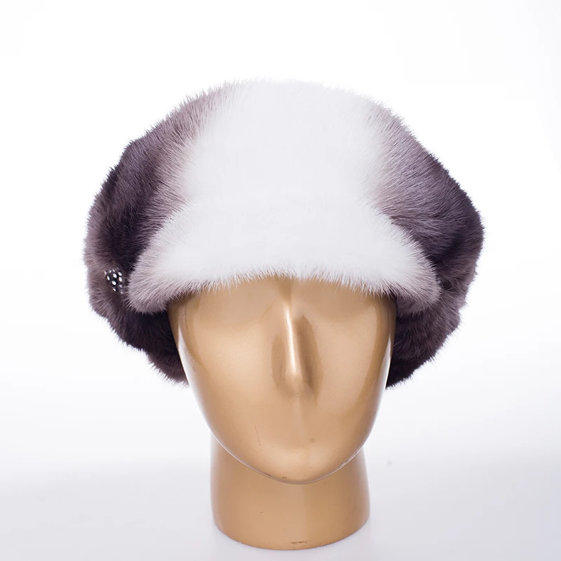 JKP новая полностью из норки женская меховая шапка для сохранения тепла модная черная с белым женская меховая шапка DHY18-19