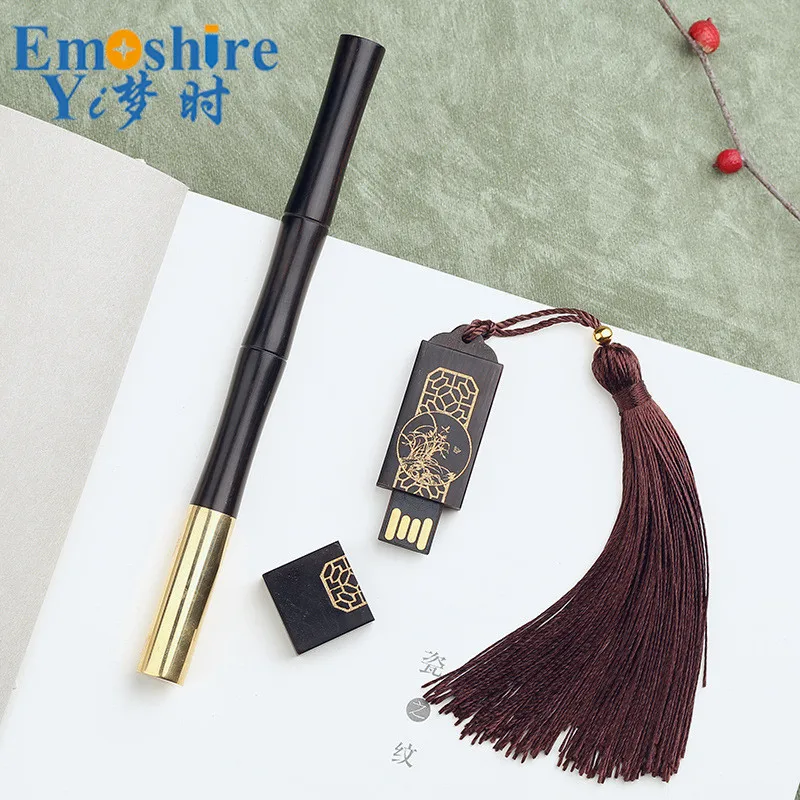 Ballpoint Pen and Creative Wooden 16 GB USB Flash Drives Stationery Gifts for Business Meeting Gifts with Pencil Box P387