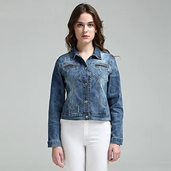 Зимняя распродажа, джинсовая куртка с длинным рукавом для женщин, плюс размер, 5XL, 6XL, осенняя растягивающаяся короткая джинсовая куртка с карманами на молнии, пальто более размера - Цвет: As Photo
