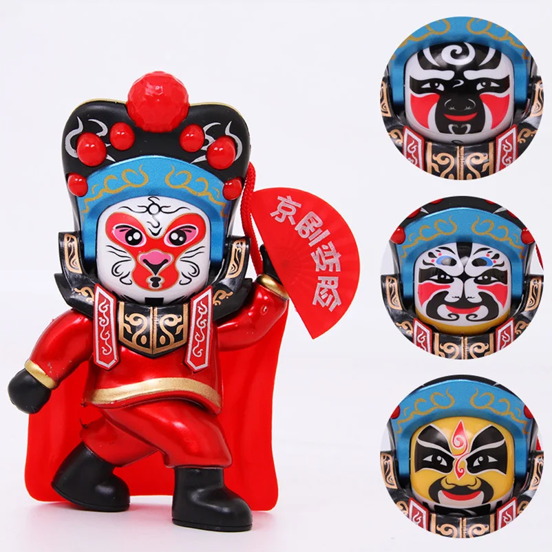 

The Sichuan opera face changes doll toy Beijing opera three sides change face model desktop decoration special crafts