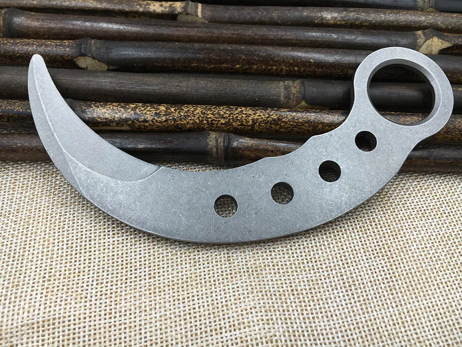 Открытый нож Karambit, тренировочные ножи, безопасный нож без края, тусклый нож из нержавеющей стали, нож с фиксированным лезвием