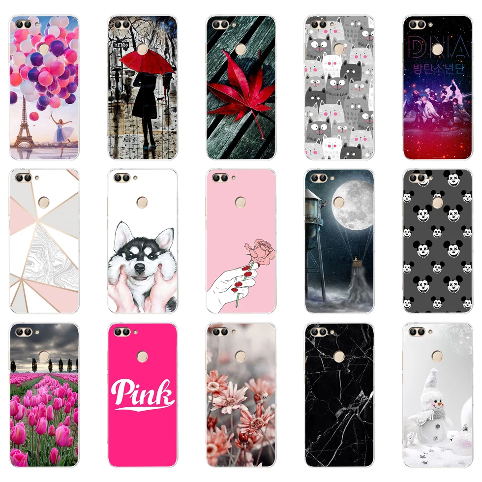 

G Huawei P Smart Case TPU Soft Silicone Transparent Back Cover Phone Case Huawei P Smart Cover FIG-LX1 Enjoy 7S Case