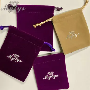 安い Mytys ベルベットジュエリー高品質ギフト包装ジュエリーリングイヤリングブレスレットネックレス巾着ポーチ 3 個パック
