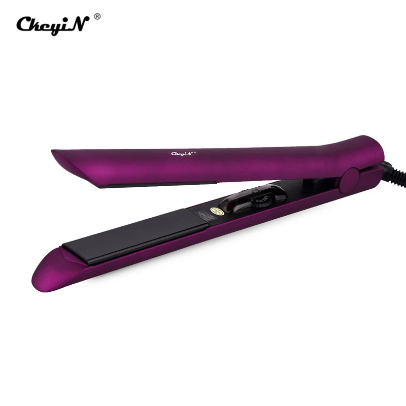 Wine Red CkeyiN 2 в 1 выпрямитель для кудрявых волос Утюг Профессиональный волос PTC быстрый нагрев с регулируемой температурой для влажного и сухого использования - Цвет: Wine Red