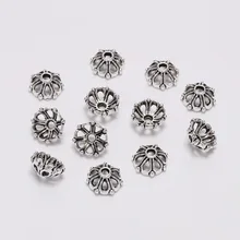 Embouts de perles de fleurs antiques de 8mm, 100 pièces/lot, bouchons pour la fabrication de bijoux, travaux d'aiguille, boucles d'oreilles, bricolage