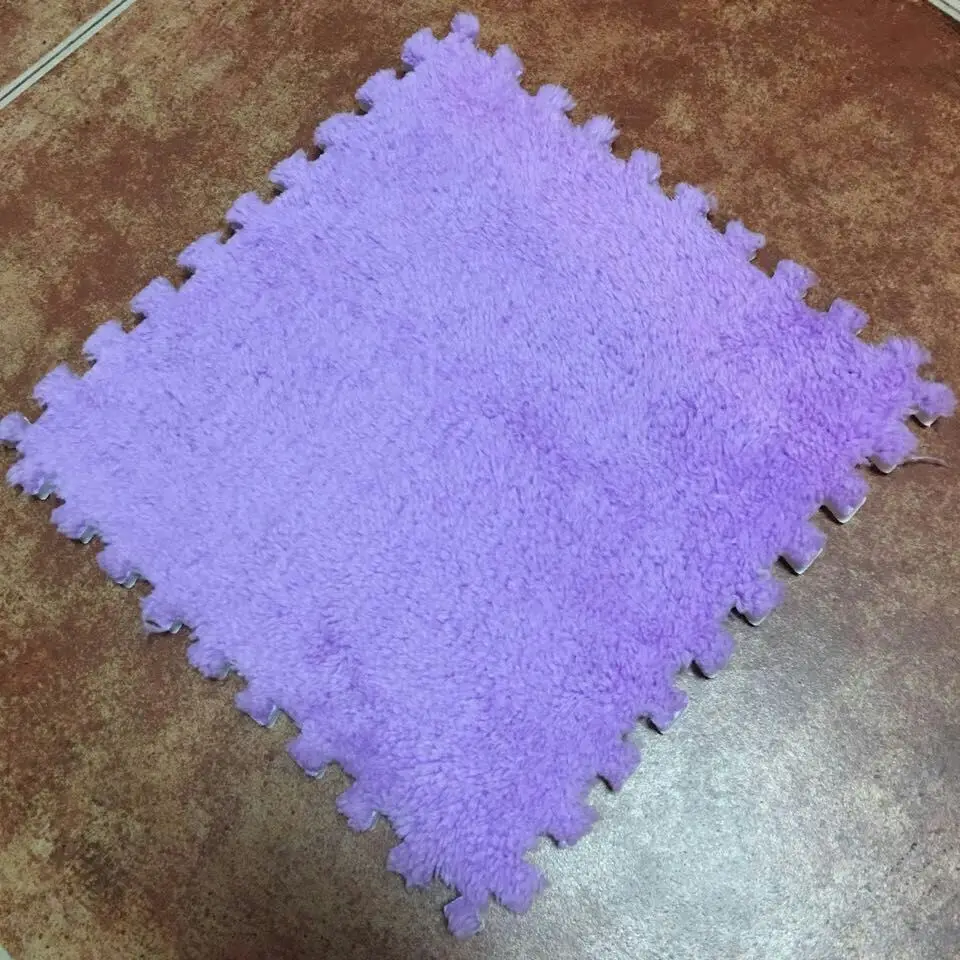 24 шт./компл. мягкий головоломка вспененный этилвинилацетат Детские играющие дети ворсинок коврик блокировочный пол Плитки упражнения меховой коврик 8 шт./лот Each30X30cm - Цвет: Purple
