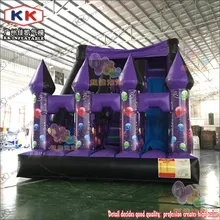 Китайский поставщик дешевая двойная полоса воздушный шар надувной горка/фиолетовое сухое скольжение для продажи