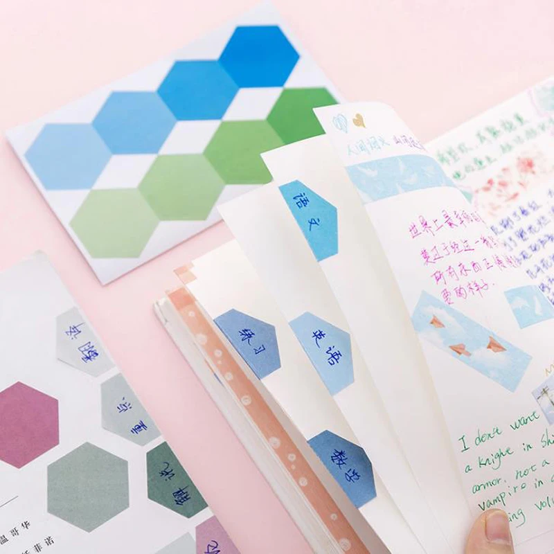

1 Pack Kawaii Gradient Color Starry Sky Index Classification Stickers Monthly Weekly Schedule Agenda Stationery Label Stickers