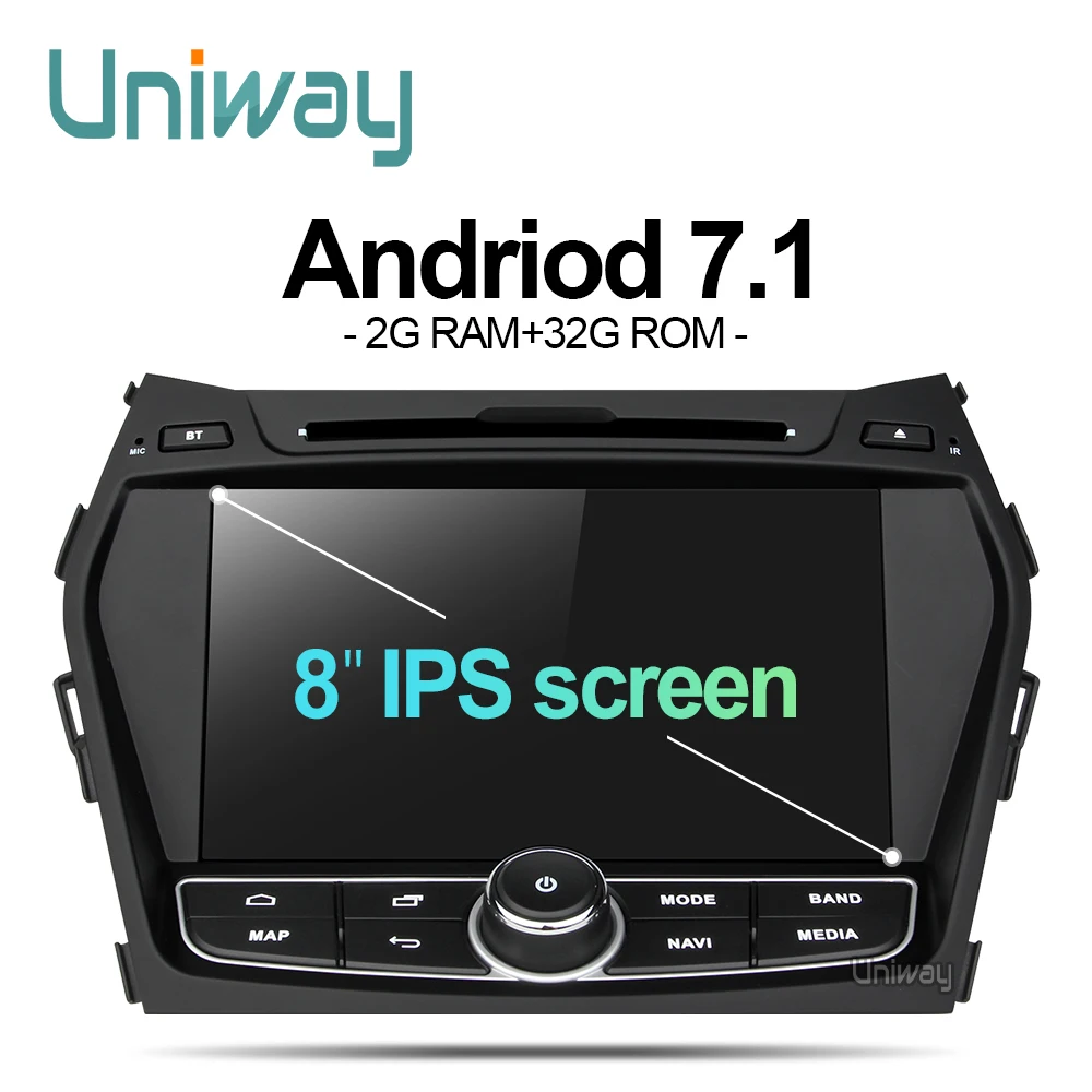Uniway ZIX458071 2G + 32G android 8 1 автомобильный dvd плеер для hyundai Santa FE IX45 2013 2014 стерео Радио gps