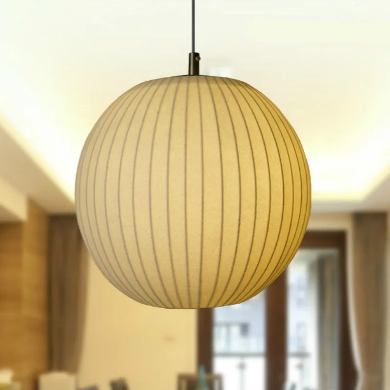 

New High End Hand Knitted Chinese Silk Ball Led E27 Pendant Light For Living Room Restaurant Dining Room Dia 26/32/40/48cm 1022
