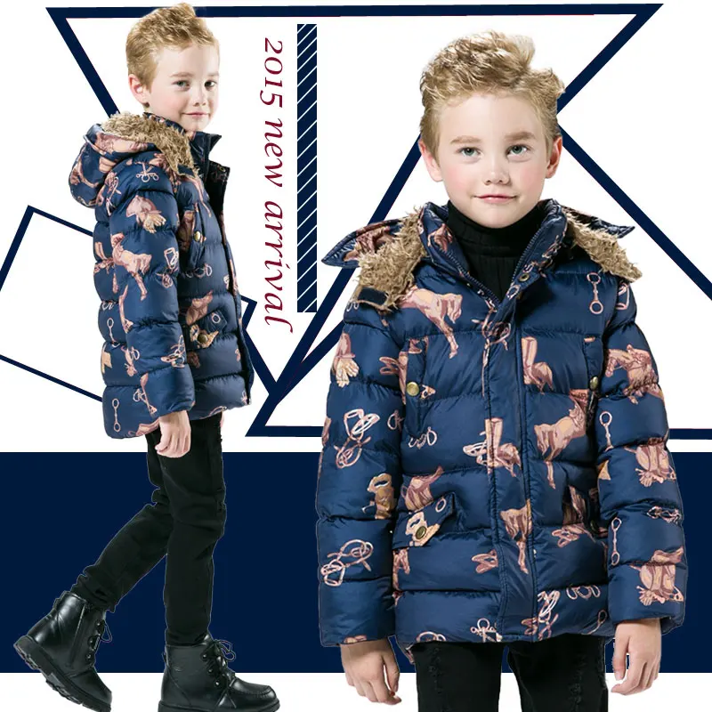 Зимняя куртка с капюшоном для мальчиков; детское теплое хлопковое Стеганое пальто для мальчиков; модная верхняя одежда для детей 3-8 лет