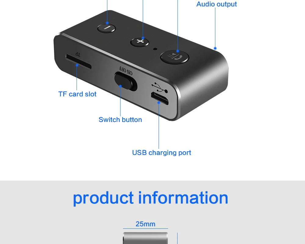 FSU Bluetooth 4,2 беспроводной музыкальный приемник 2,4 ГГц для автомобильного планшета ноутбук телефон с 3,5 мм аудио адаптер