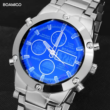 BOAMIGO Top Brand Men Sports Watches Man's Military Watch Alloy LED Digital Watches Male Waterproof Wristwatches Reloj Hombre relogio masculino boamigo top brand men watches for men military digital led quartz sport wrist watch waterproof reloj hombre