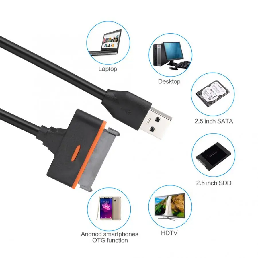 Кабель 2,5 дюймов мобильный жесткий диск коробка USB3.0 к SATA3.0 Кабель для легкого привода