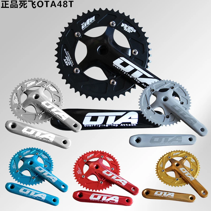 

The folding fixed gear bike CNC single speed site OTA AL7075 48T single speed fixed gear bike crankset 170mm Crank chainwheel