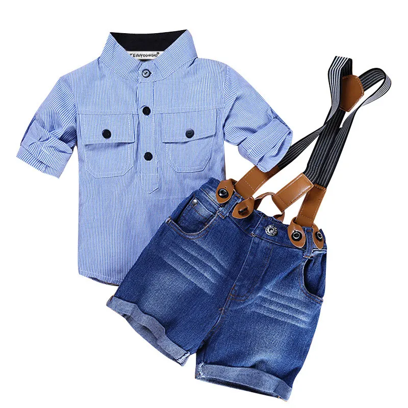 Одежда для мальчиков г. Комплекты детской одежды летняя одежда для маленьких мальчиков костюм джентельмена футболка с короткими рукавами+ джинсы комплект детской одежды - Цвет: Picture Color