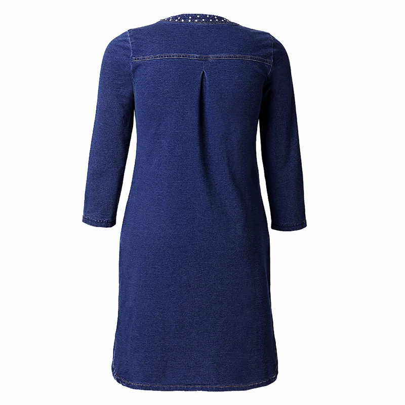 Korean Denim dress for women Spring and Autumn Casual Jeans Dress With button Pocket Sexy Denim Dress Plus size 6XL