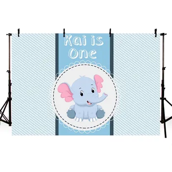 

NeoBack Little Elephant Photography Background Baby Shower Blue Decor Party Birthday Background Photoshoot photocall