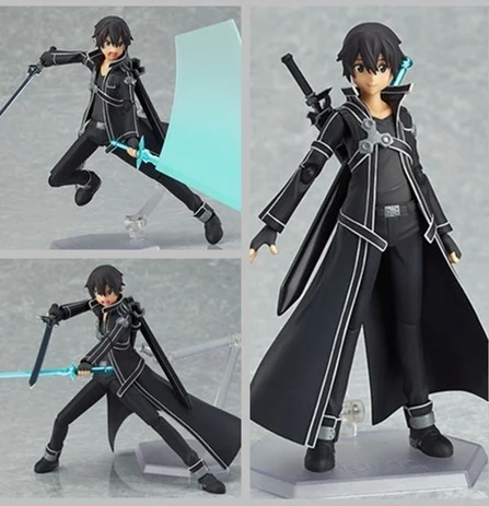Изображение Аниме Figma 174 SAO Sword Art Online Kirigaya Kazuto kiito 15 см|Игровые фигурки и