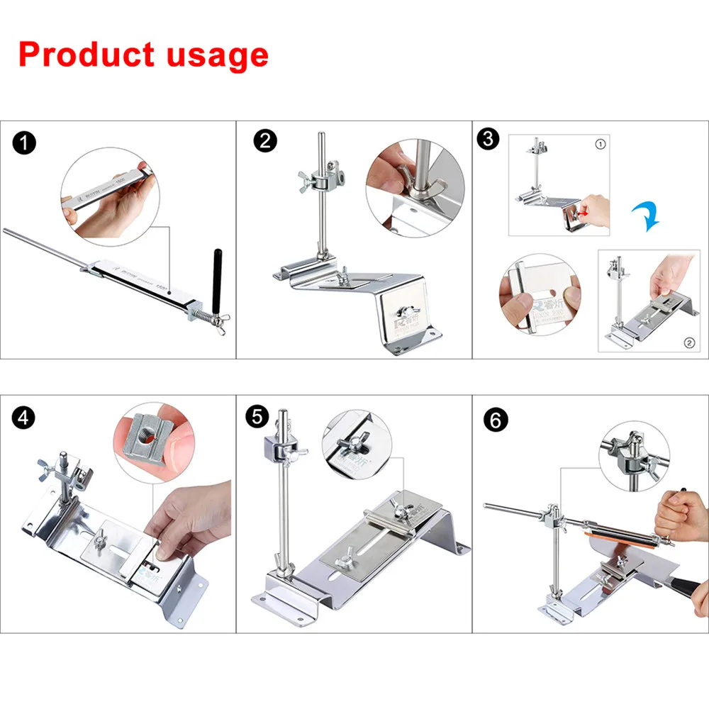 Ruixin Pro III Fix-angle Stainless Steel Professional Knife Sharpener Chef Choices Kitchen Sharpening System With 4 Whetstones16
