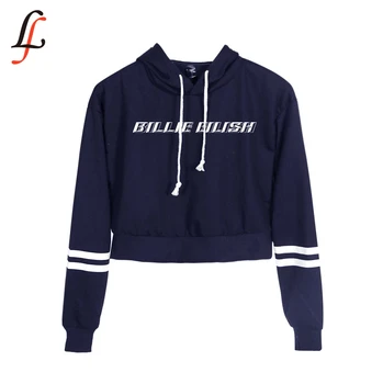 

2019 New Billie Eilish Waist Cap Sexy Hoodies Fashion Trend Crop Top Women Hoodies Sweatshirt Harajuku Sexy Hot K pop Clothes
