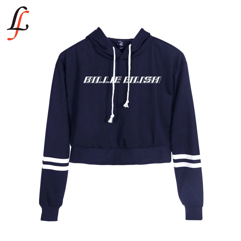  2019 New Billie Eilish Waist Cap Sexy Hoodies Fashion Trend Crop Top Women Hoodies Sweatshirt Haraj