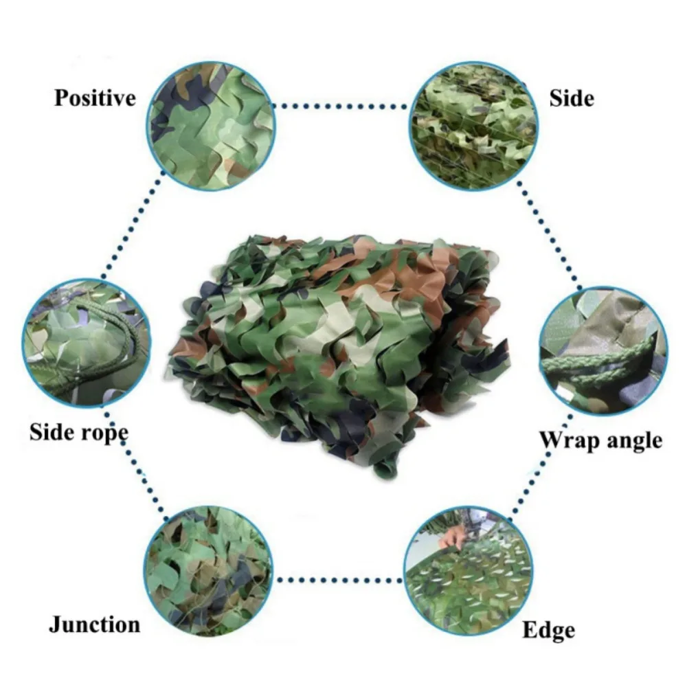 Портативный 2x3 M камуфляжная сетка Охота, кемпинг, военная тентовая тень лесной укрытия джунгли жалюзи, покрытой качественным чехлом чистая