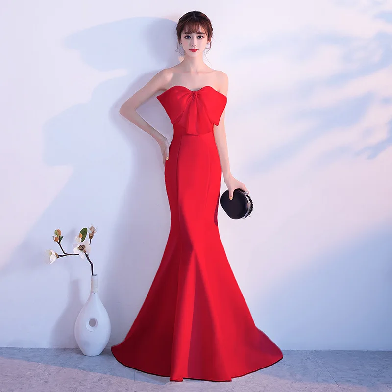 New Sleeveless Tube Top Evening Dresses Long Female 2019 Sexy Banquet Hosted Tube Top Mermaid Dress Formal Dress Women Elegant New Sleeveless Tube Top Evening Dresses Long Female 2019 Sexy Banquet Hosted Tube Top Mermaid Dress Formal Dress Women Elegant