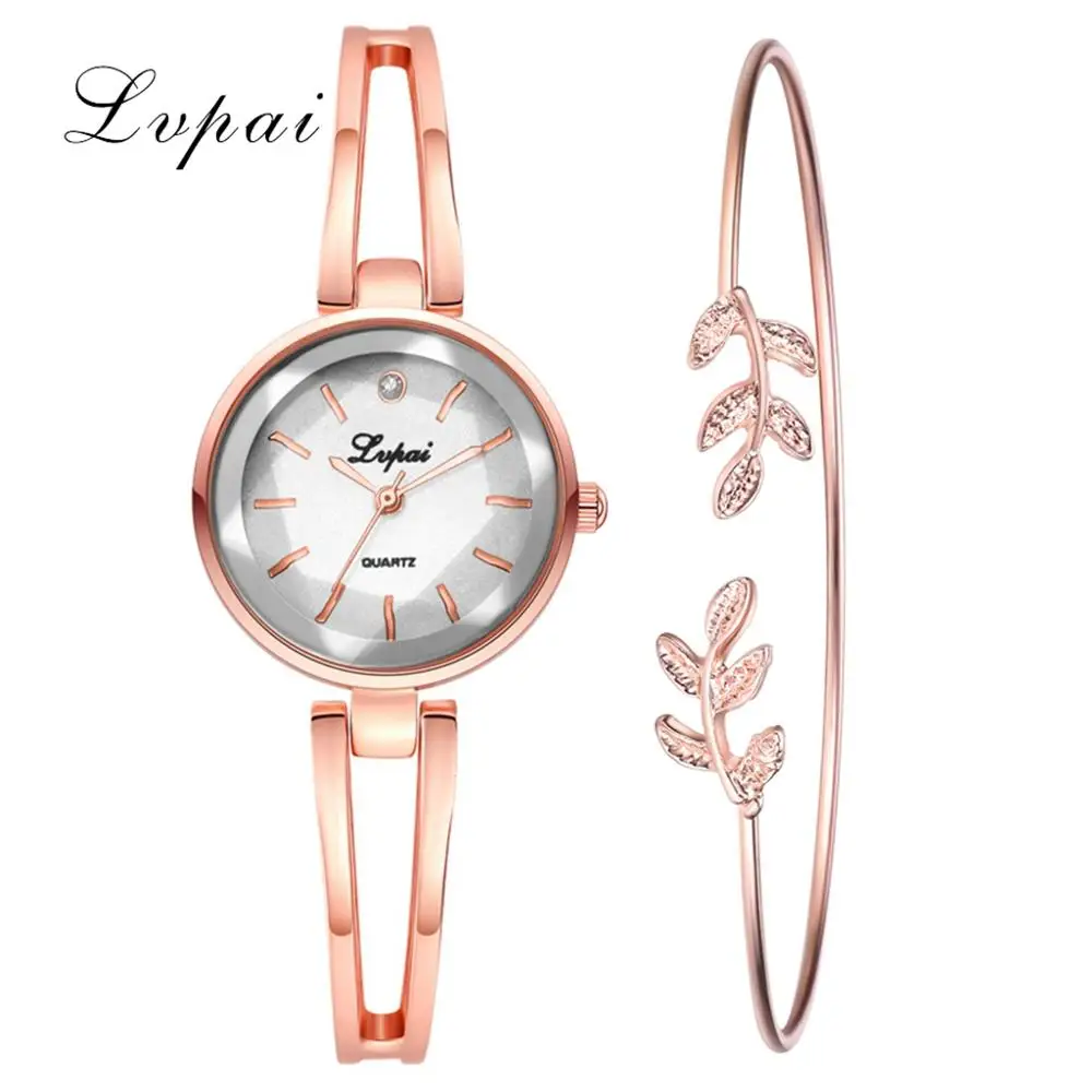 Lvpai Брендовые женские часы-браслет для женщин, модные нарядные часы, Топ бренд, роскошные женские наручные часы, Relogio Feminino набор - Цвет: Gold White Bracelet