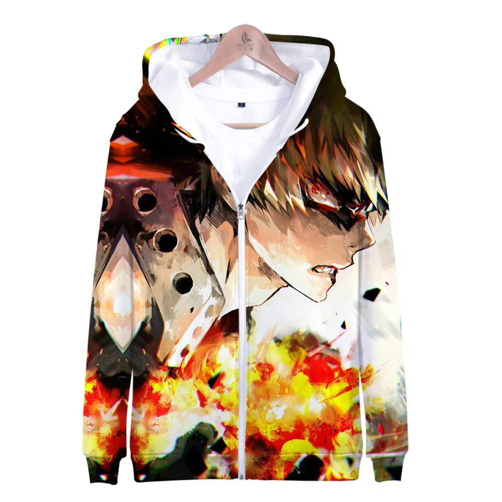 My Hero Academia Harajuku Anime 3D Print Zipper Hoodies 4