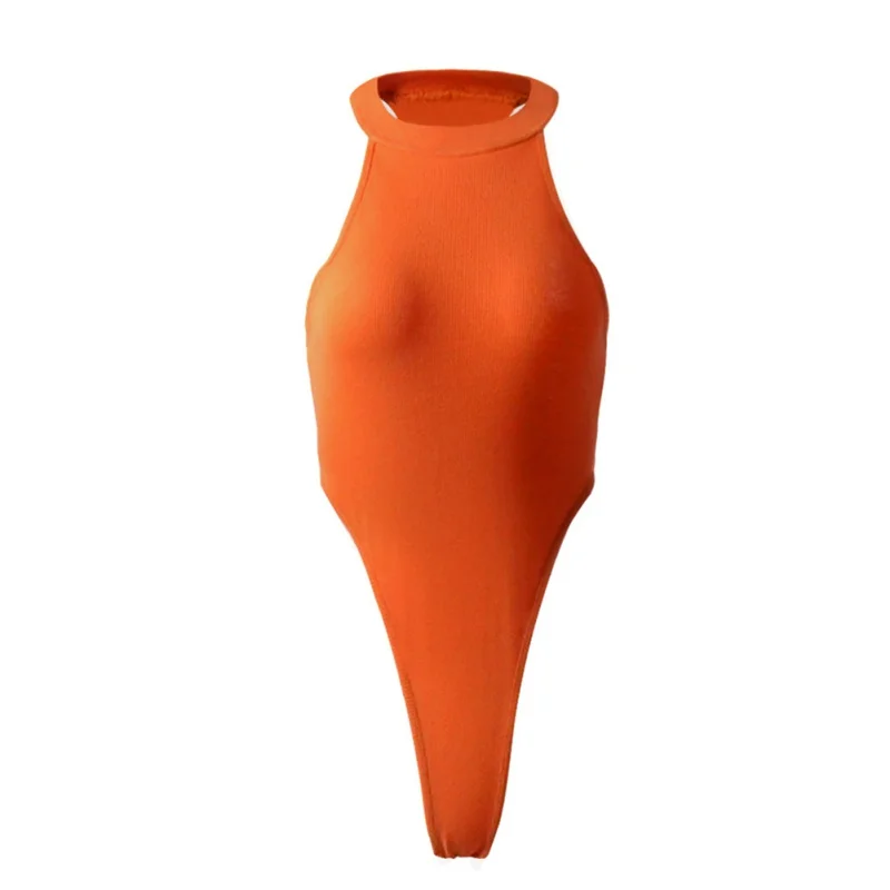 Ribbed Solid Color Halter Bodysuit 2019 Sexy Skinny Summer Romper Bodysuit Women Casual Sleeveless Body Rompers Female Ribbed Solid Color Halter Bodysuit 2019 Sexy Skinny Summer Romper Bodysuit Women Casual Sleeveless Body Rompers Female