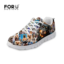 FORUDESIGNS/модные кроссовки; женская обувь для тренировок; узор с милыми собачками; дышащая сетчатая обувь для тренировок; прогулочная обувь
