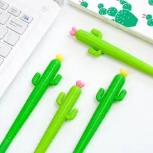 Кактус гелевые кавайные ручки Зеленые растения нейтральные ручки милые ручки для школы офиса письма подарки корейские канцелярские принадлежности рекламные ручки
