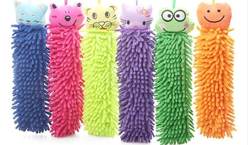

5 pieces/lot! Cartoon Chenille Hand Towel Kid's Absorbent Hand Dry Lovely And Warm Gift Wipe Towel