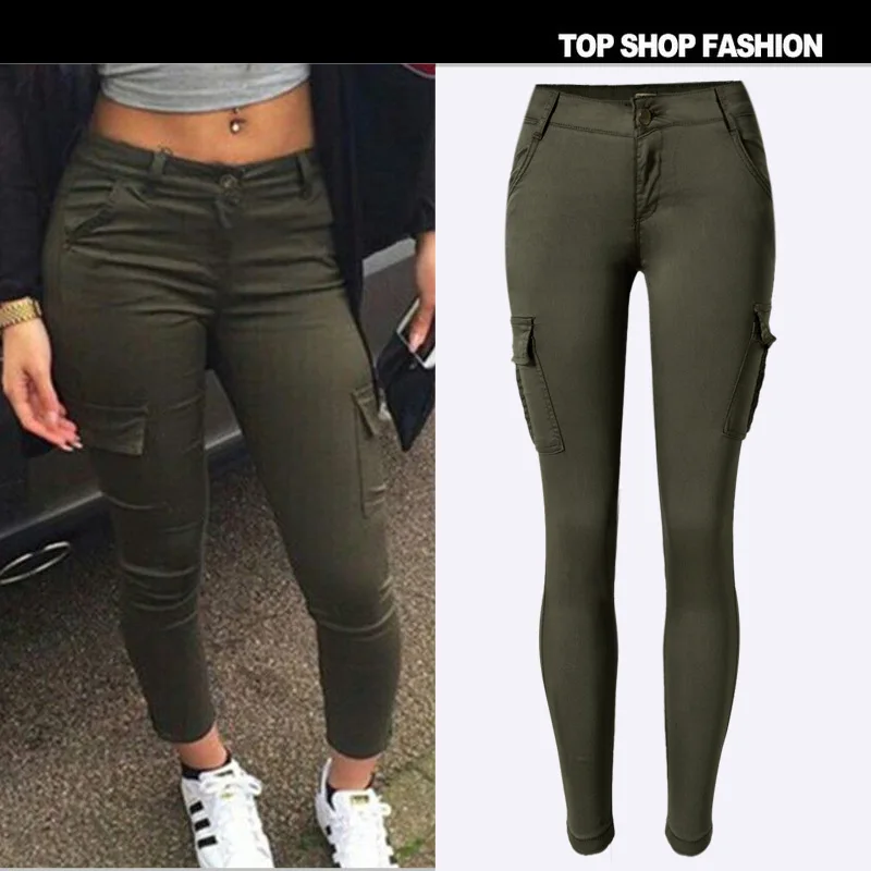 Green color jeans womens Clearance