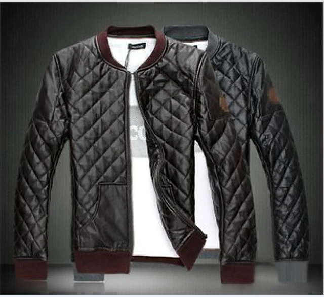 Lujoso cuero Lingge moto de cuero prendas de hombre