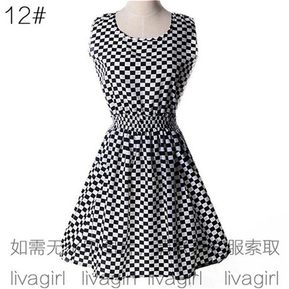 Summer Style Women Dress 2016 Thin Mini O-Neck Sleeveless Short  A Line WOMEN DRESS Plus Size XXL Printed Party Evening Dresses (20)