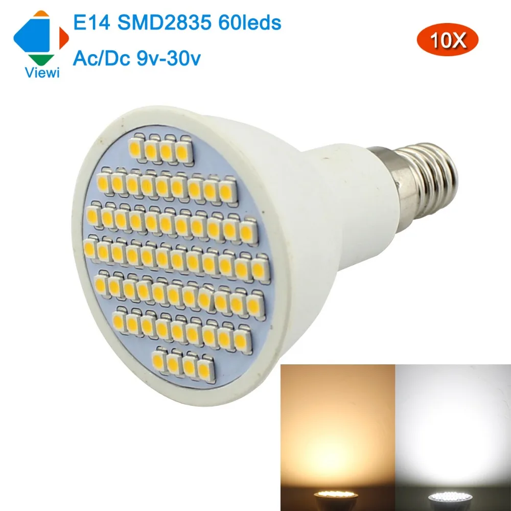 Viewi 10X ампулы светодио дный e14 spotlight Ac/Dc 12 24 вольт smd 2835 60 s Пластиковый корпус супер