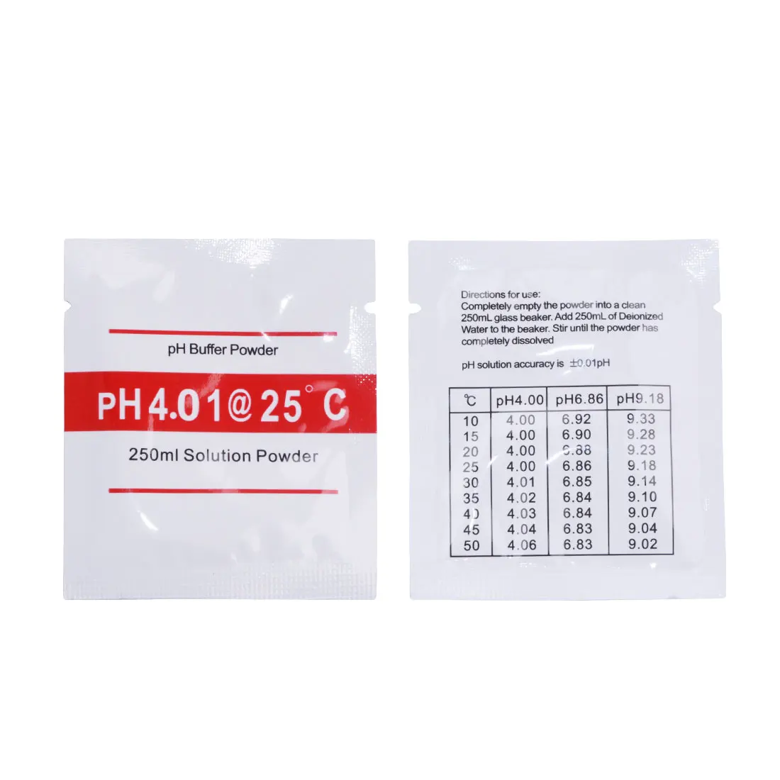 

New 2 Bags PH Buffer Powder for PH Test Meter Measure Calibration Solution 1pcs 4.01 and 1pcs 6.86 Calibration Point
