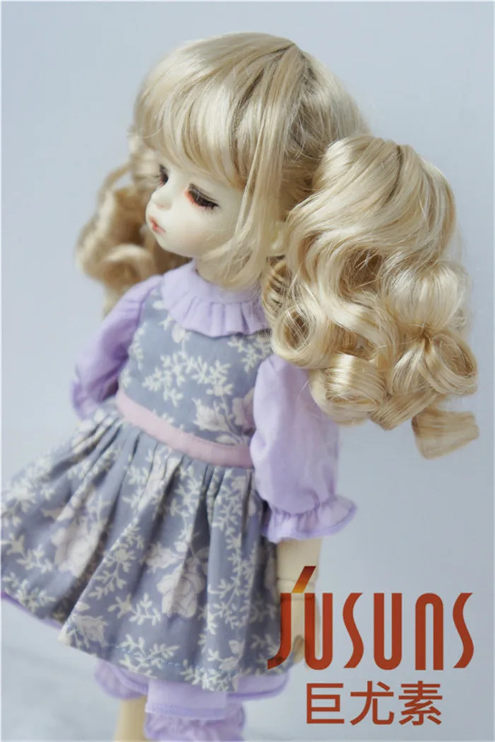JD308 1/6 YOSD двойные вьющиеся парики Пони BJD 6-7 дюймов модные MSD синтетические мохеровые кукольные парики