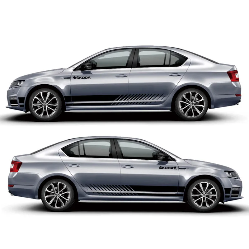 

World Datong Sport Stripes Car Stickers For Skoda Octavia Mark Levinson body sport decals auto stickers