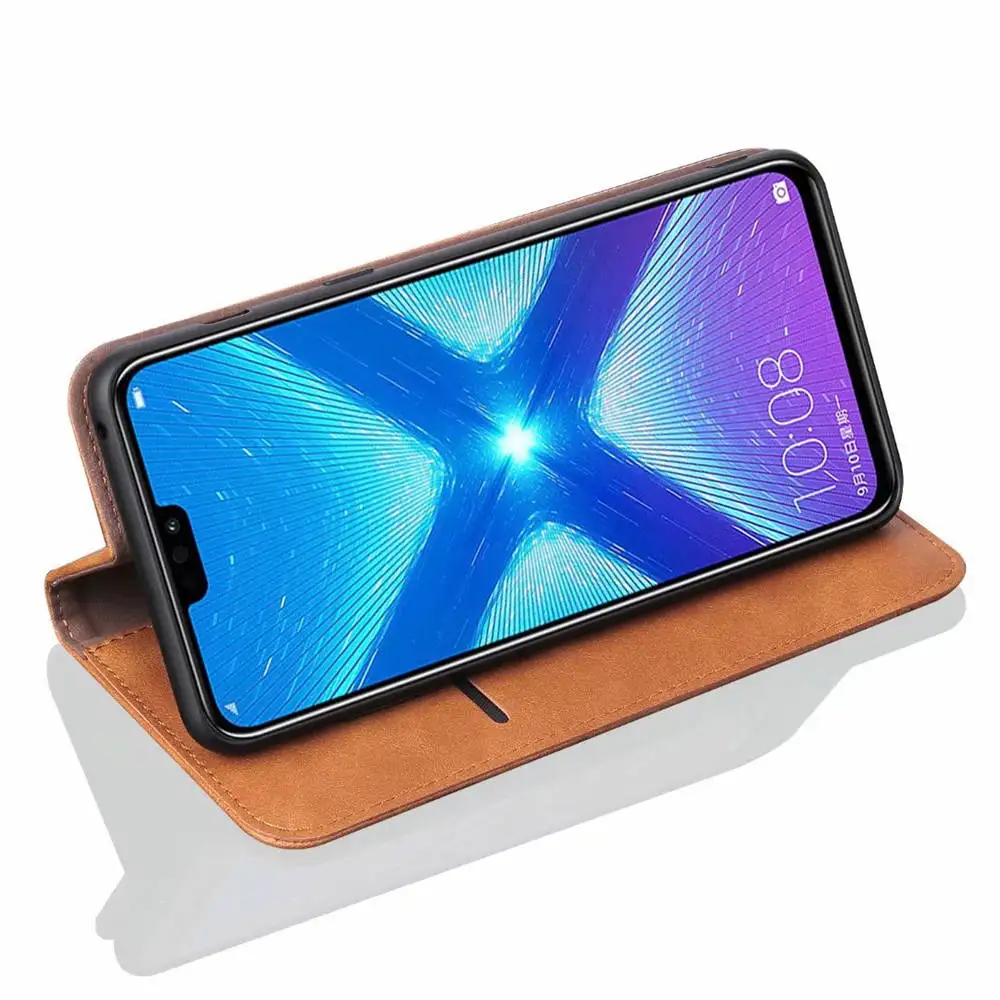 Роскошный чехол книжка s для huawei Honor 8X кожаный с магнитным бумажником телефона