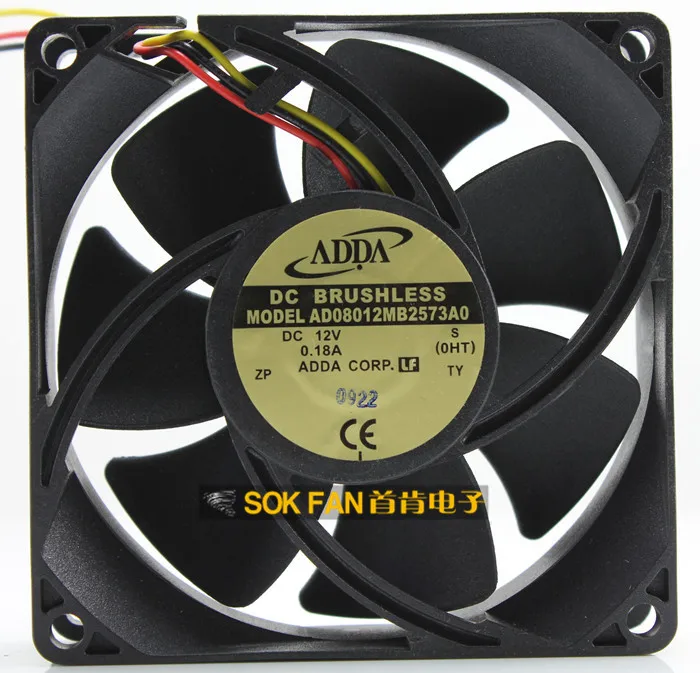 

8 см 8025 дюйма 12 В а AD08012MB2573A0 охлаждающий вентилятор 80*80 * мм